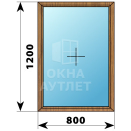 Одностворчатое окно из лиственницы 800×1200 Г ОА-34991