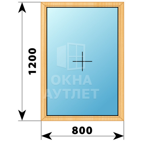Одностворчатое окно из сосны 800×1200 Г ОА-34754