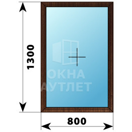 Одностворчатое окно из дуба 800×1300 Г ОА-35393