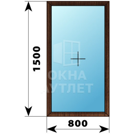 Одностворчатое окно из дуба 800×1500 Г ОА-35603