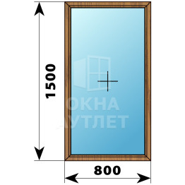 Одностворчатое окно из лиственницы 800×1500 Г ОА-35225