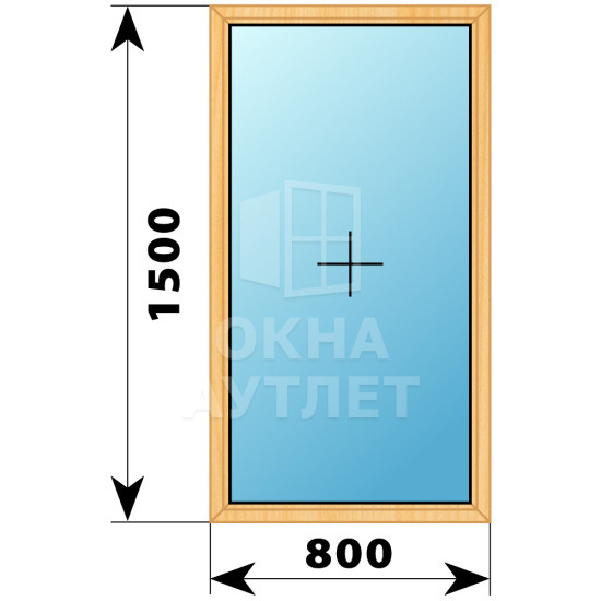 Одностворчатое окно из сосны 800×1500 Г ОА-34883