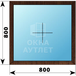 Одностворчатое окно из дуба 800×800 Г ОА-34913