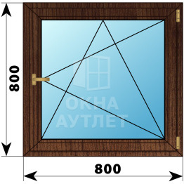Одностворчатое окно из дуба 800×800 ПО ОА-35495