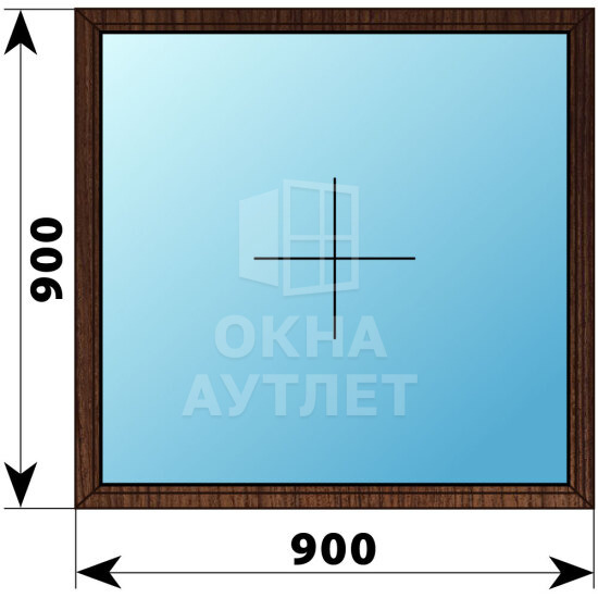 Одностворчатое окно из дуба 900×900 Г ОА-35087