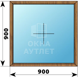 Одностворчатое окно из лиственницы 900×900 Г ОА-34871
