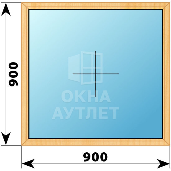 Одностворчатое окно из сосны 900×900 Г ОА-34703