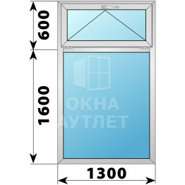 Одностворчатое деревянно-алюминиевое окно с откидной фрамугой 1300×2200 Г ОА-50891