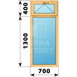 Одностворчатое окно с откидной фрамугой из сосны 700×1700 Г ОА-43150