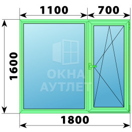 Алюминиевое окно 1800×1600 №14 ОА-34062