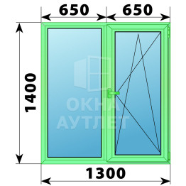 Алюминиевое окно 1300×1400 №3 ОА-33987