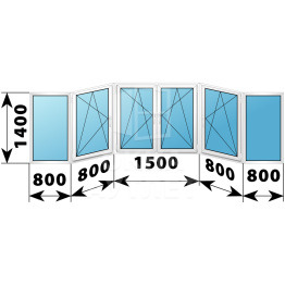 Теплое пластиковое остекление балкона 1400×4700 ОА-33546