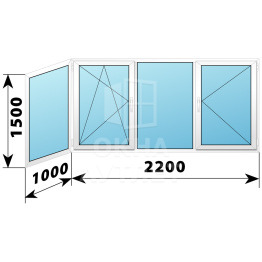 Теплое пластиковое остекление балкона 1500×3200 ОА-33531