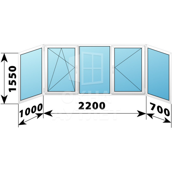 Теплое пластиковое остекление балкона 1500×3900 ОА-33567