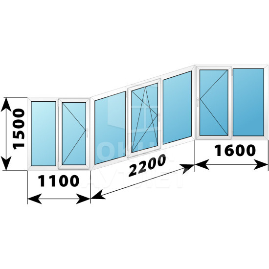 Теплое пластиковое остекление балкона 1500×4900 ОА-33645