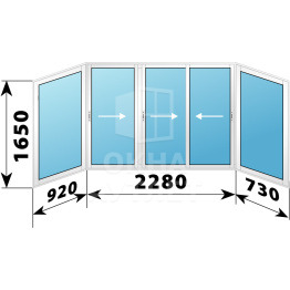 Холодное пластиковое раздвижное остекление 1650×3930 ОА-33648