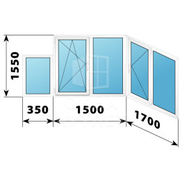 Теплое пластиковое остекление балкона 1550×3550 ОА-33558