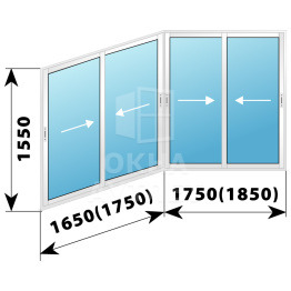 Холодное пластиковое раздвижное остекление 1550×7000 ОА-33654
