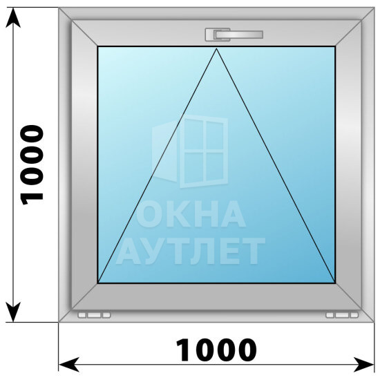 Откидное алюминиевое окно 1000×1000 ОА-54328