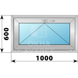 Откидное алюминиевое окно 1000×600 ОА-54076