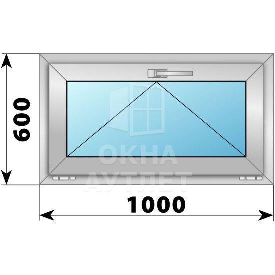 Откидное алюминиевое окно 1000×600 ОА-54076