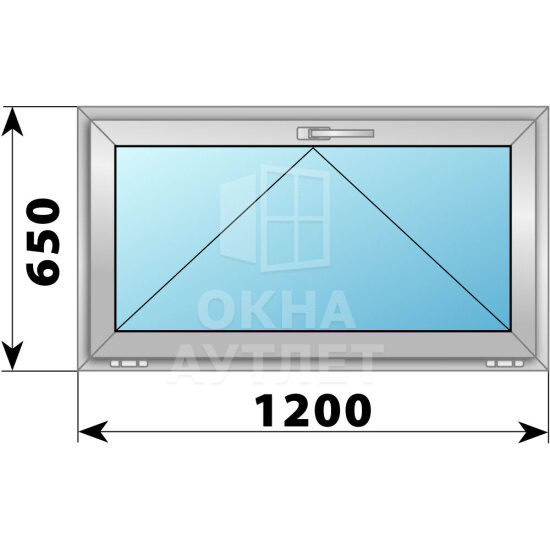 Откидное алюминиевое окно 1200×650 ОА-54214
