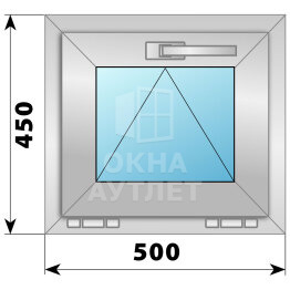 Откидное алюминиевое окно 500×450 ОА-53881