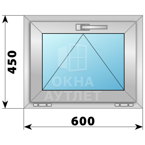 Откидное алюминиевое окно 600×450 ОА-53908