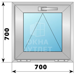 Откидное алюминиевое окно 700×700 ОА-53635