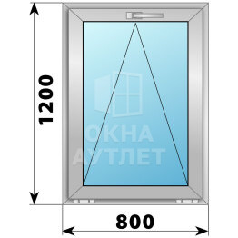 Откидное алюминиевое окно 800×1200 ОА-54307