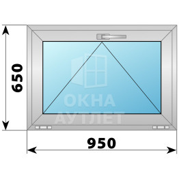 Откидное алюминиевое окно 950×650 ОА-54085