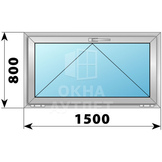 Откидное деревянно-алюминиевое окно 1500×800 ОА-45672