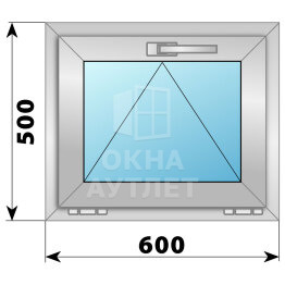 Откидное деревянно-алюминиевое окно 600×500 ОА-44184