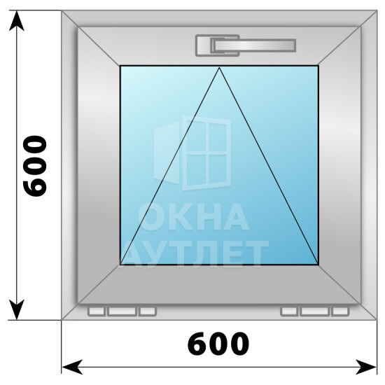 Откидное деревянно-алюминиевое окно 600×600 ОА-44241