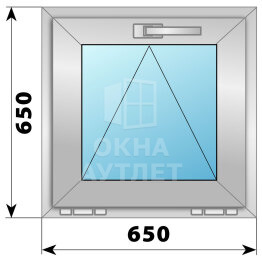 Откидное деревянно-алюминиевое окно 650×650 ОА-44310