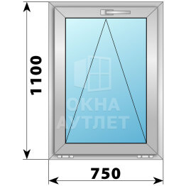 Откидное деревянно-алюминиевое окно 750×1100 ОА-45102