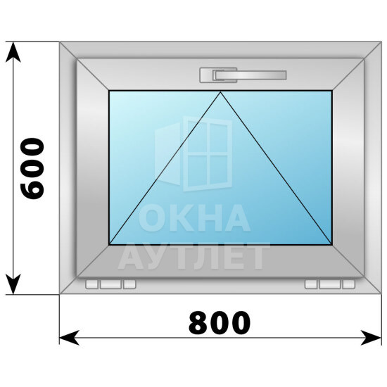 Откидное деревянно-алюминиевое окно 800×600 ОА-44457