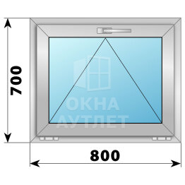Откидное деревянно-алюминиевое окно 800×700 ОА-44589