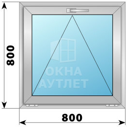 Откидное деревянно-алюминиевое окно 800×800 ОА-44733