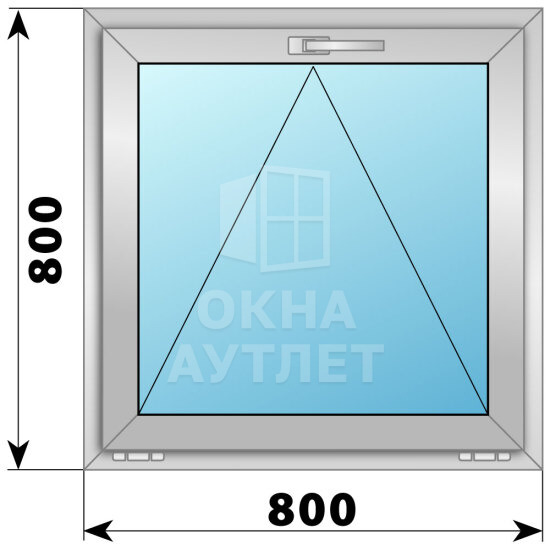 Откидное деревянно-алюминиевое окно 800×800 ОА-44733