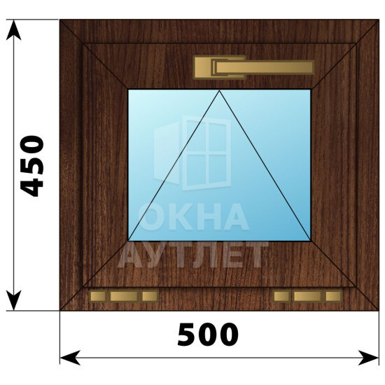 Откидное окно из дуба 500×450 ОА-44247