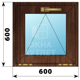 Откидное окно из дуба 600×600 ОА-44646