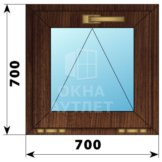 Откидное окно из дуба 700×700 ОА-49217