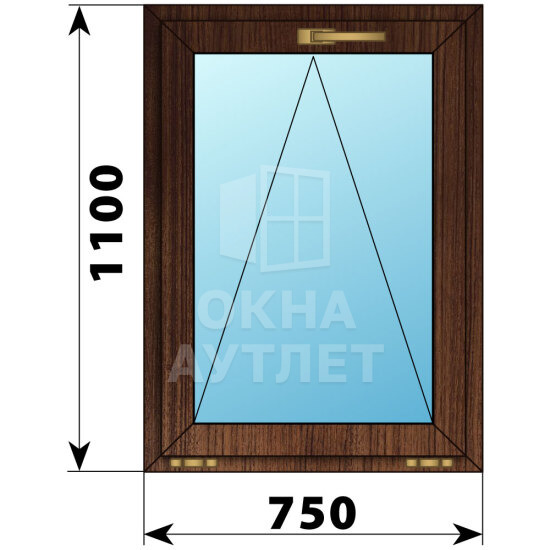 Откидное окно из дуба 750×1100 ОА-45603