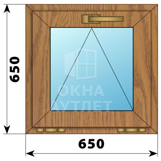 Откидное окно из лиственницы 650×650 ОА-44286