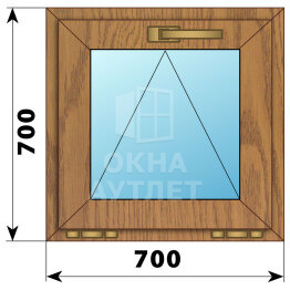 Откидное окно из лиственницы 700×700 ОА-44400