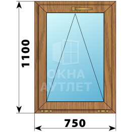 Откидное окно из лиственницы 750×1100 ОА-49196