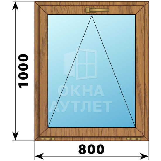 Откидное окно из лиственницы 800×1000 ОА-44793