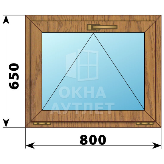 Откидное окно из лиственницы 800×650 ОА-44439