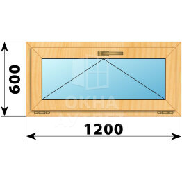 Откидное окно из сосны 1200×600 ОА-41542